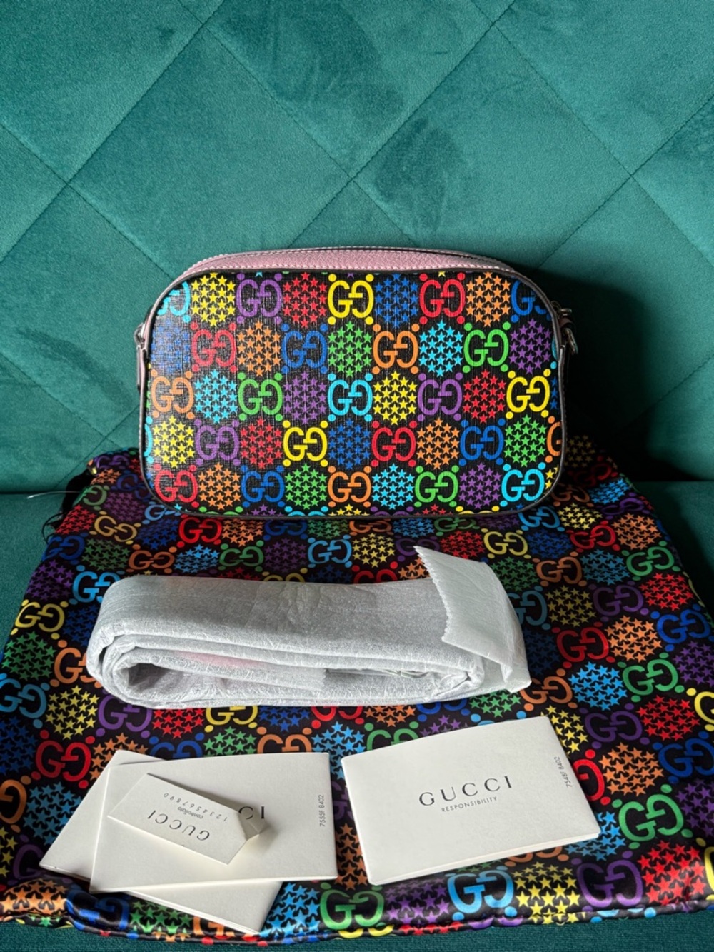 Auth Gucci GG Psychedelic Shoulder Bag final price